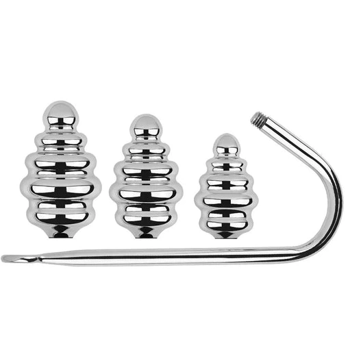 Anal Hooks 8826 Hook Screw-in Anal Ribbed Set GreatBenefit 0903
